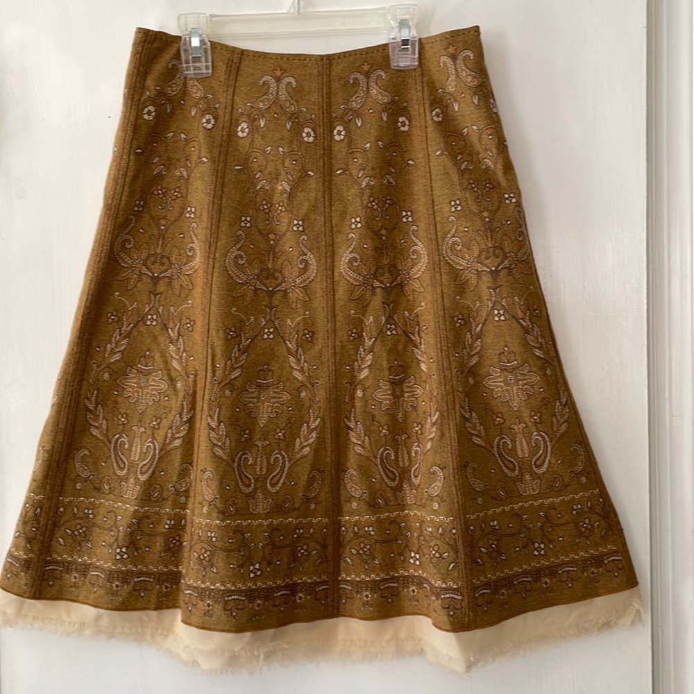 Talbots embroidered paisley skirt